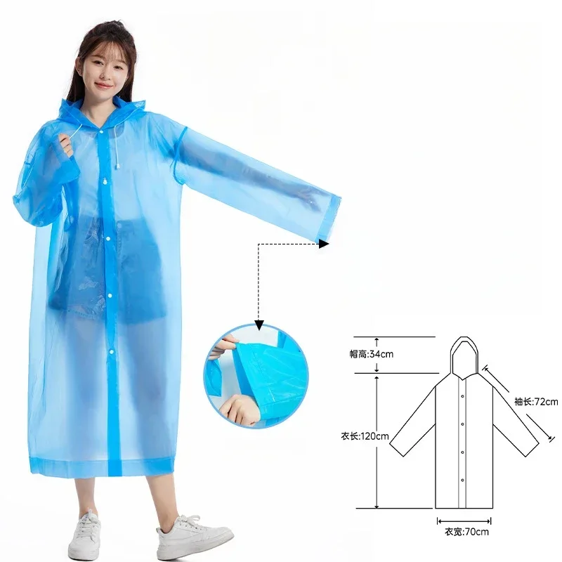 Waterproof Transparent Raincoat Outdoor Hiking Mountain Travel Emergency Portable Adult Poncho Rain Unisex Rainstorm Protection