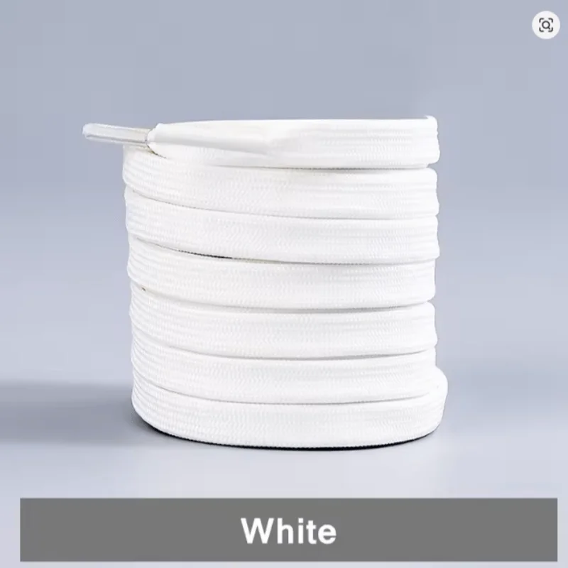 1 Pair Black White Shoe Laces Flat Double Woven Anti-Slip Polyester Shoelaces Sports Casual White Shoes Classic Shoelace