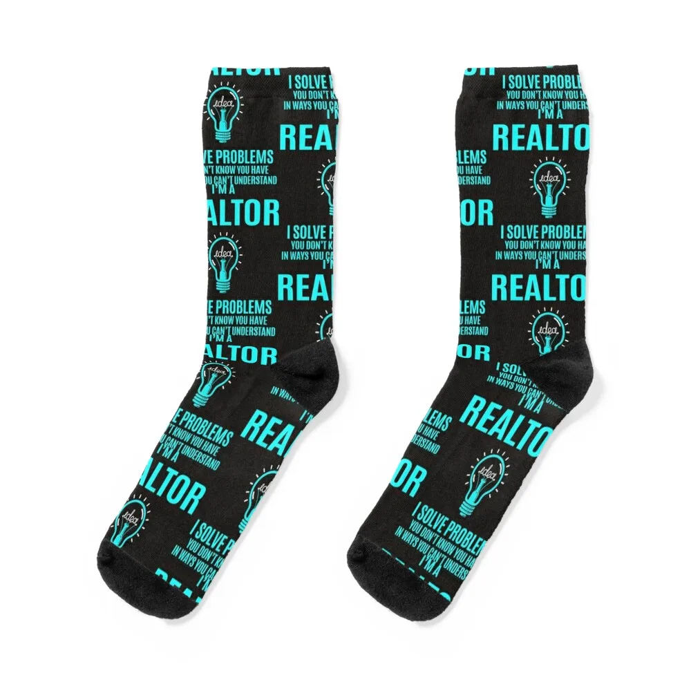 

Realtor I Solve Problems Socks luxury sock Non-slip stocking Running socks Luxury Woman Socks Men's