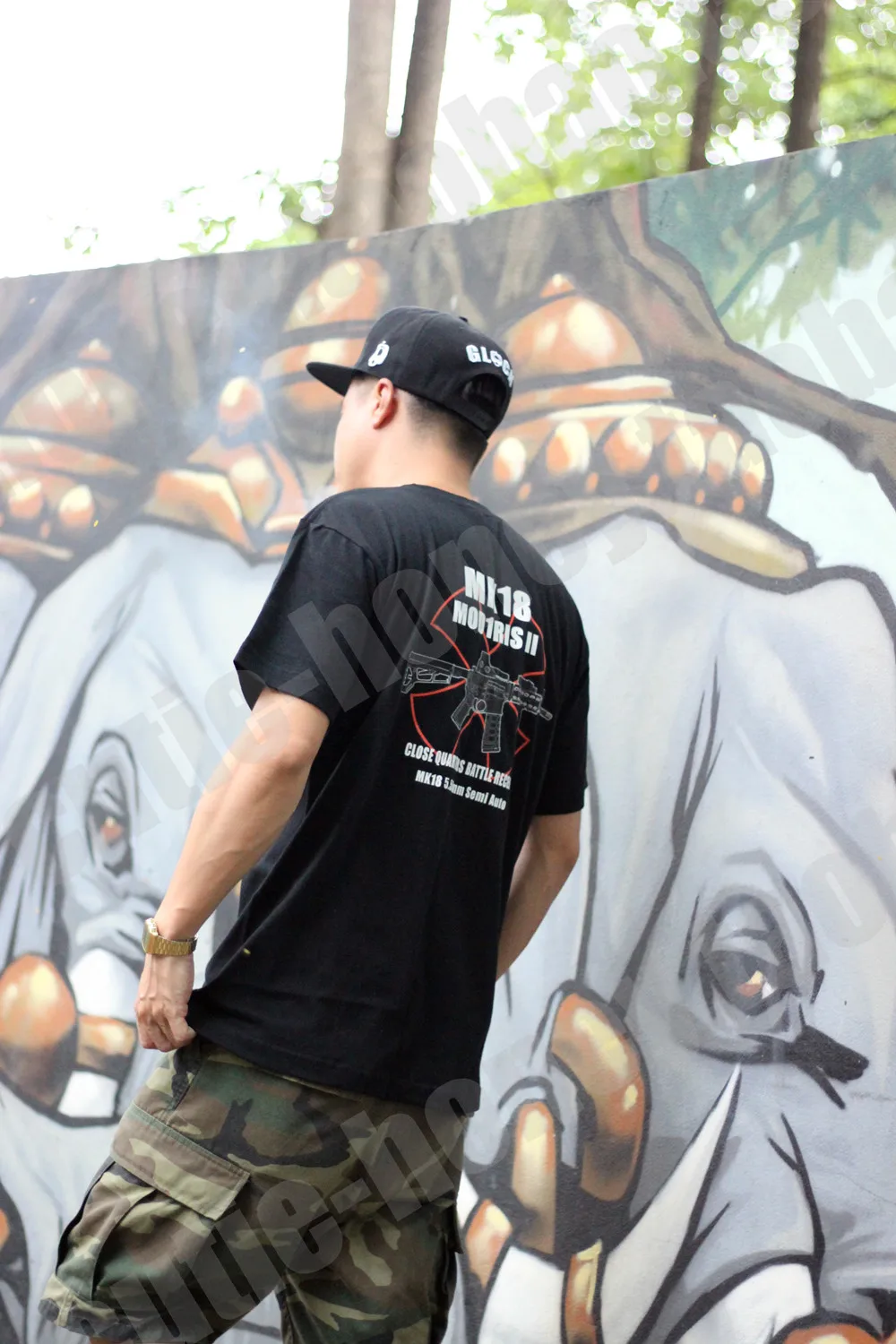 New MK18 CQB Gun Shooting Military Tactical Outdoor Training Competition Short Sleeve T-Shirt Streetwear Sport Tee