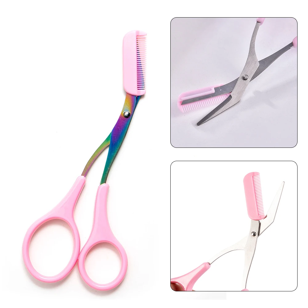 Stainless Steel Facial Hair Removal Shaver Cutter Eyebrow Trimmer Scissors Color Titanium Comb Removable Makeup Accessories eyebrow trimmer set eyebrow trimmer eyebrow razor set hair shaver eyebrow razor facial hair remover eyebrow scissors stainless steel scissors hair remover eyebrow trimmer blade