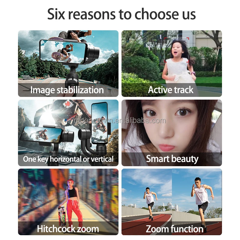 H4 gimbal 3 axis cell phone Control the focal length Professional  stabilizer Face tracking VLOG Selfie F6 - AliExpress