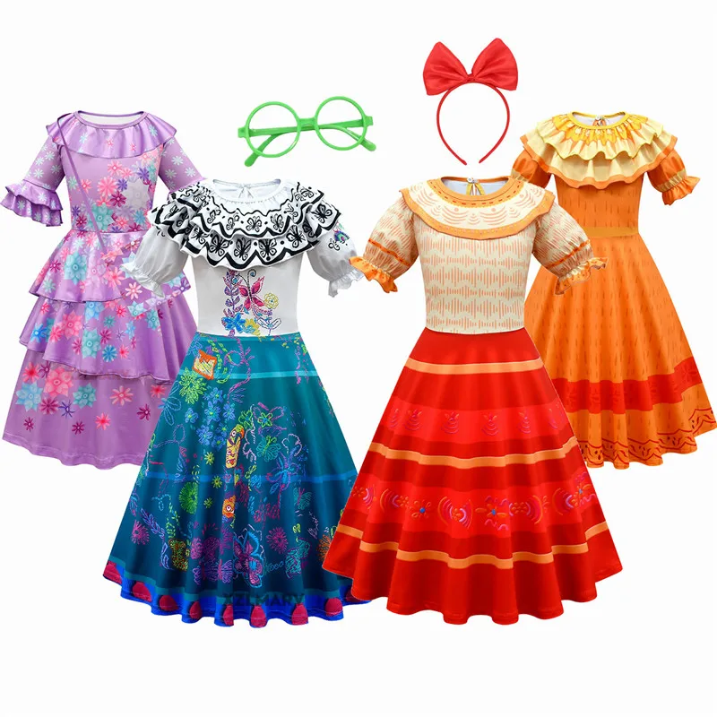 2023 Kids Madrigal Dress Costume Cosplay Girl Fancy Child Dresses For Carnival Halloween Princess Dresses Mirabel Costume