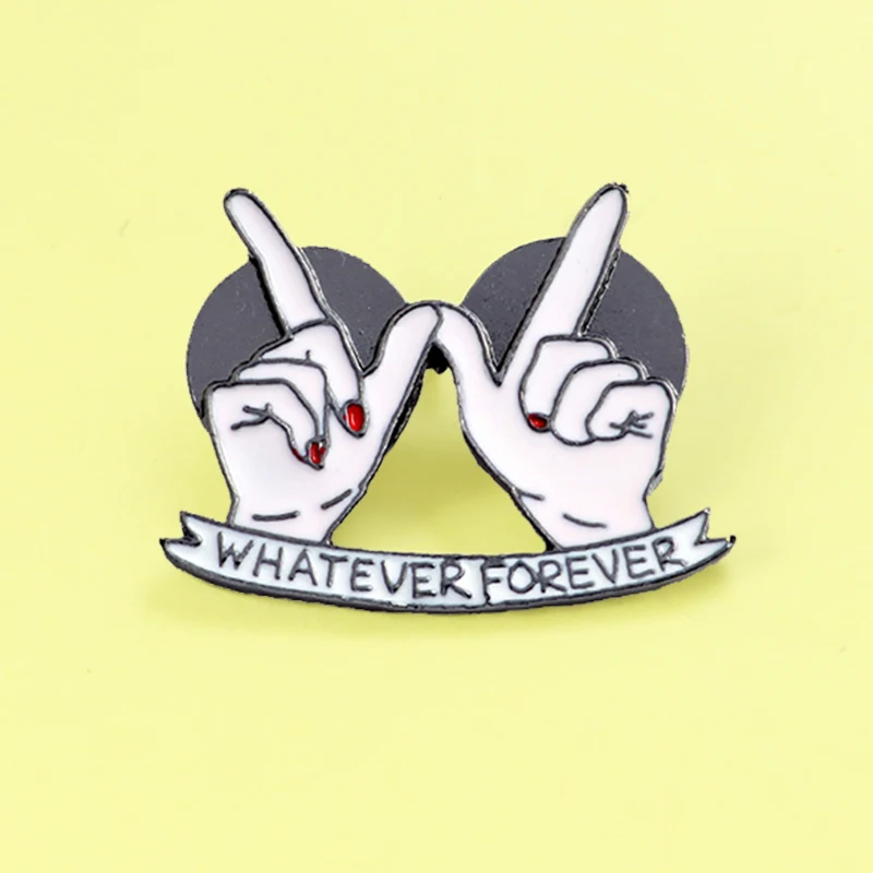 

'WHATEVER FOREVER'Heart in Hand Brooch Best Friends BFF Enamel Pins Badges Lapel pin Fashion for Women bag hat jewelry brosa