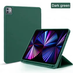 Premium Protective Case with Pencil Holder for iPad Air 4 5 10.9 (Dark Green)