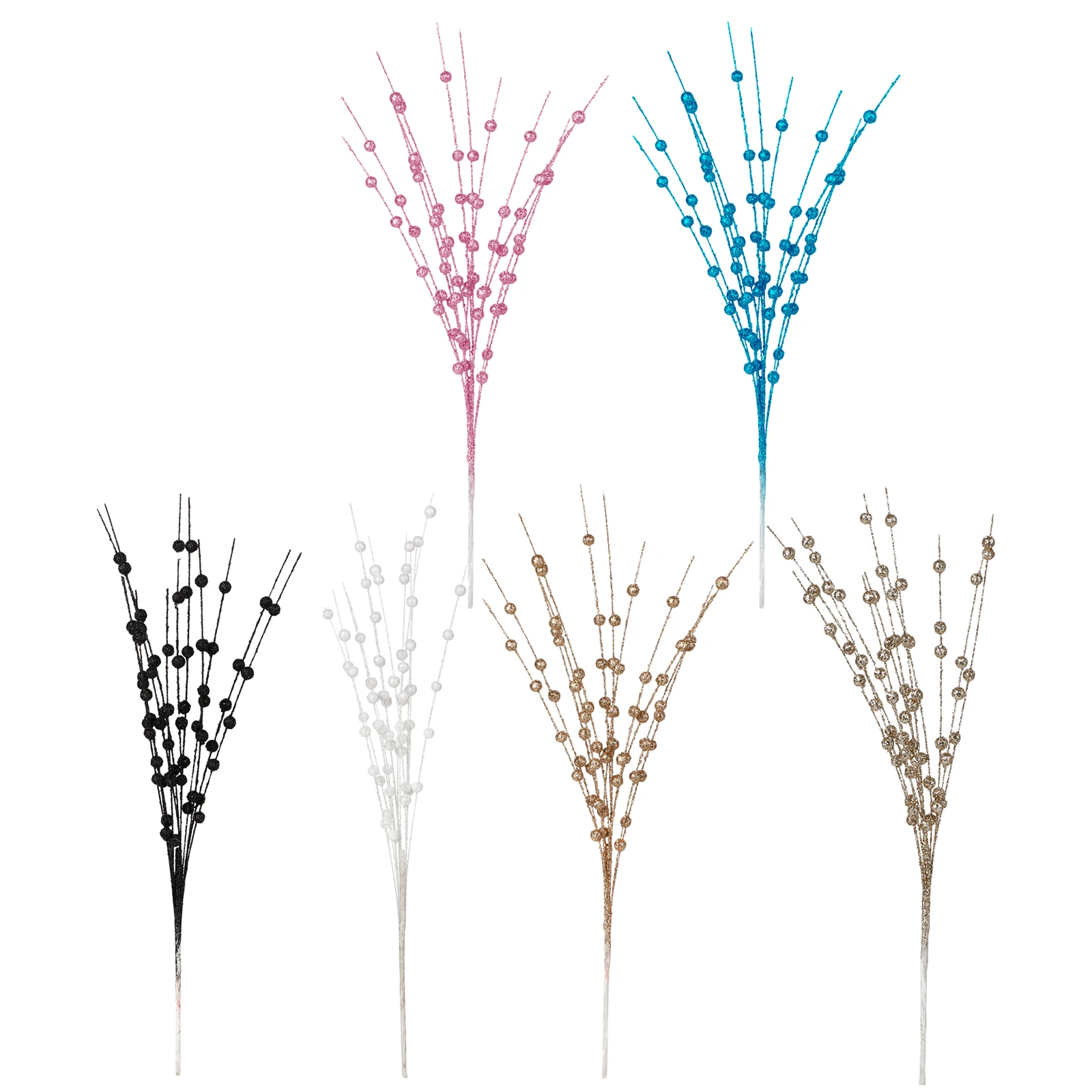 

5Pcs Christmas Decor DIY Ornament Simulation Berry Pick 40cm For Home Table Wedding Bouquet Bendable Adjustable Length Twigs