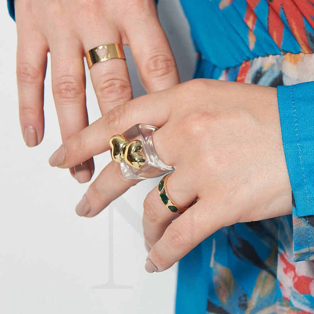 Geometric Square Round Resin Acrylic Chunky Rings for Women Girls Punk Style Knuckle Flower Rings Jewelry finger ring jewelry accessories