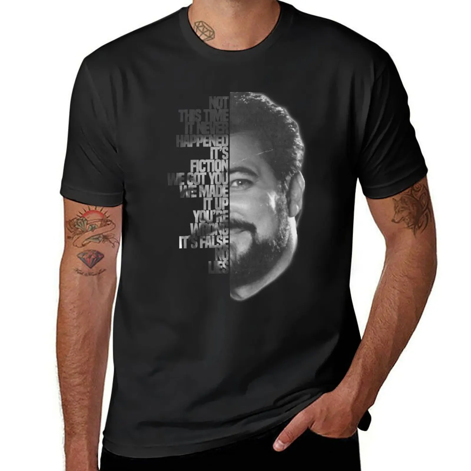 

Jonathan Frakes Typography T-Shirt summer top tees quick drying tshirts for men