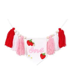 Boho Pink Birthday High Chair Banner Decoration (Strawberry)