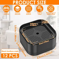 Adjustable Heavy - Duty Furniture Risers with Nonslip Base, Stackable Bed and Sofa Lift Assistants (12pcs Black)