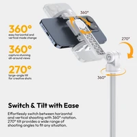 Ulanzi TT88 Overhead Selfie Stick 1.44M with MagSafe Clamp Photograph Tripod for Phone Livestreaming Vlog with Remote Control - Image 4