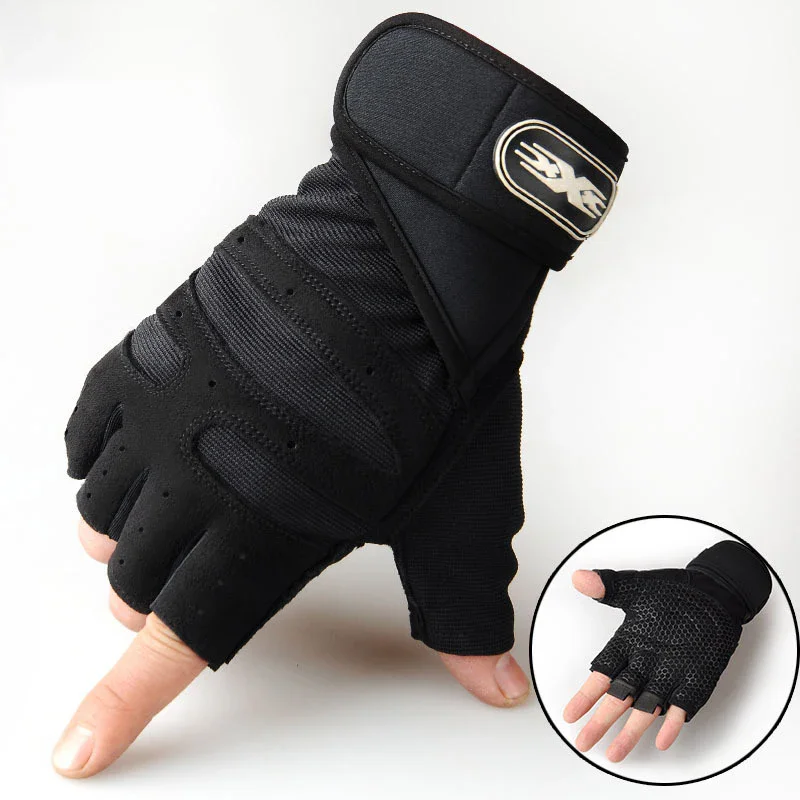 Unisex Half Finger Workout Gloves with Wrist Support