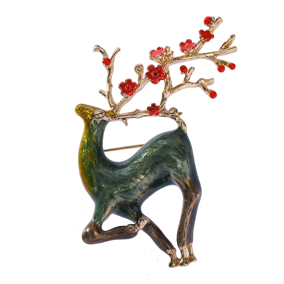 

New Fashion Cute Christmas Deer Brooch Enamel Reindeer Sika Pin Cute Beautiful Animal Winter New Year Jewelry Gifts