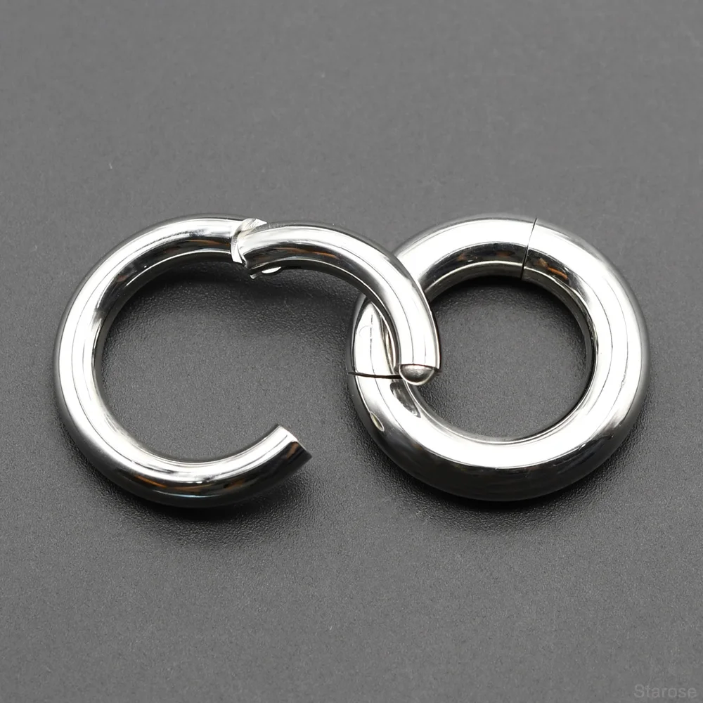 Segment Hoop Ring Septum Clicker BCR PA Piercing Nose Ring Ear Stretcher Weights Stainless Steel Hinged