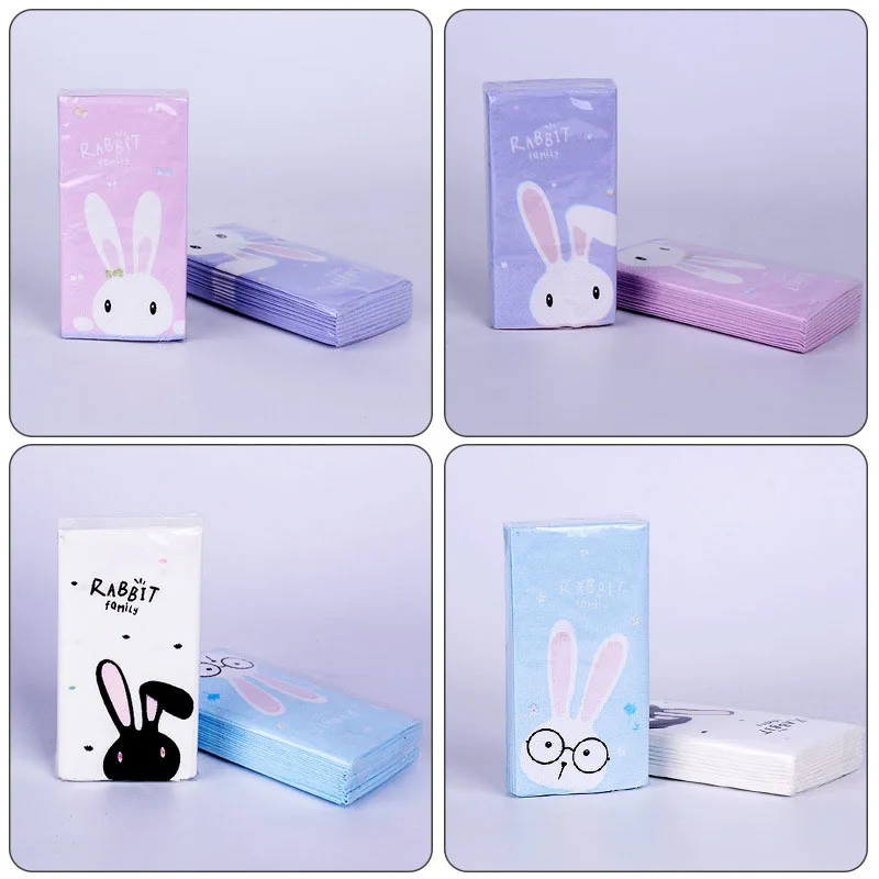 12 Packs of Handkerchief Paper 3 Layers of Virgin Wood Pulp Printed Paper Towels High-grade Non-toxic Printing Towels