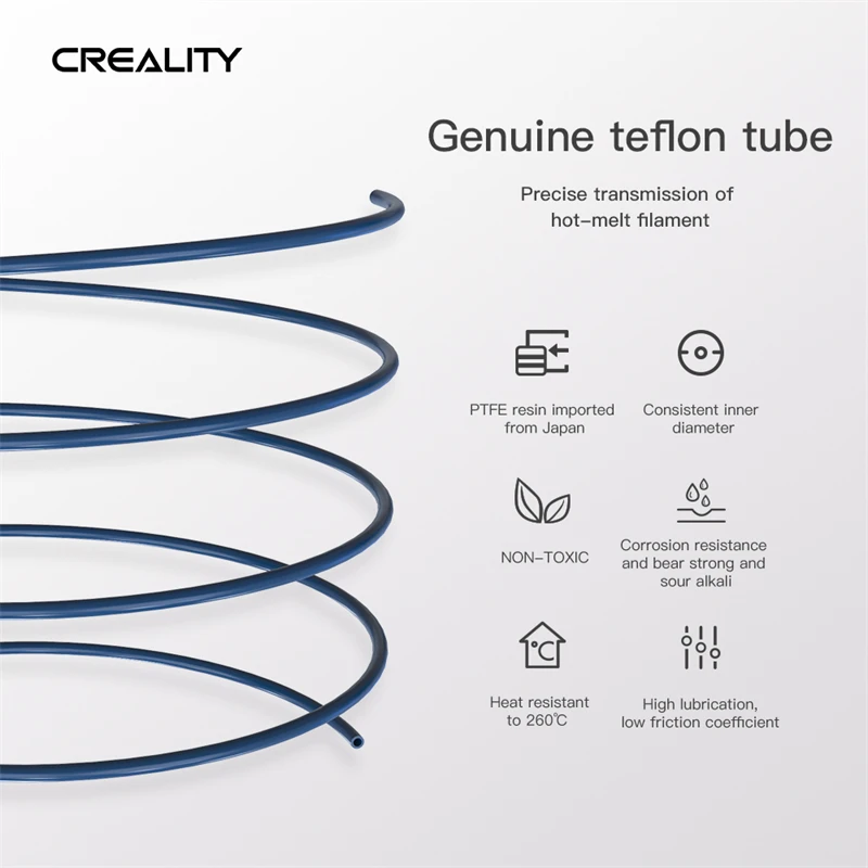 Capricorn Bowden PTFE 튜브 XS 시리즈 필라멘트 튜브, Ender-3 V2, Ender 3, Ender 3 Pro, Ender 5, CR-10 3D 프린터용, 1M, 2M, 1.75mm