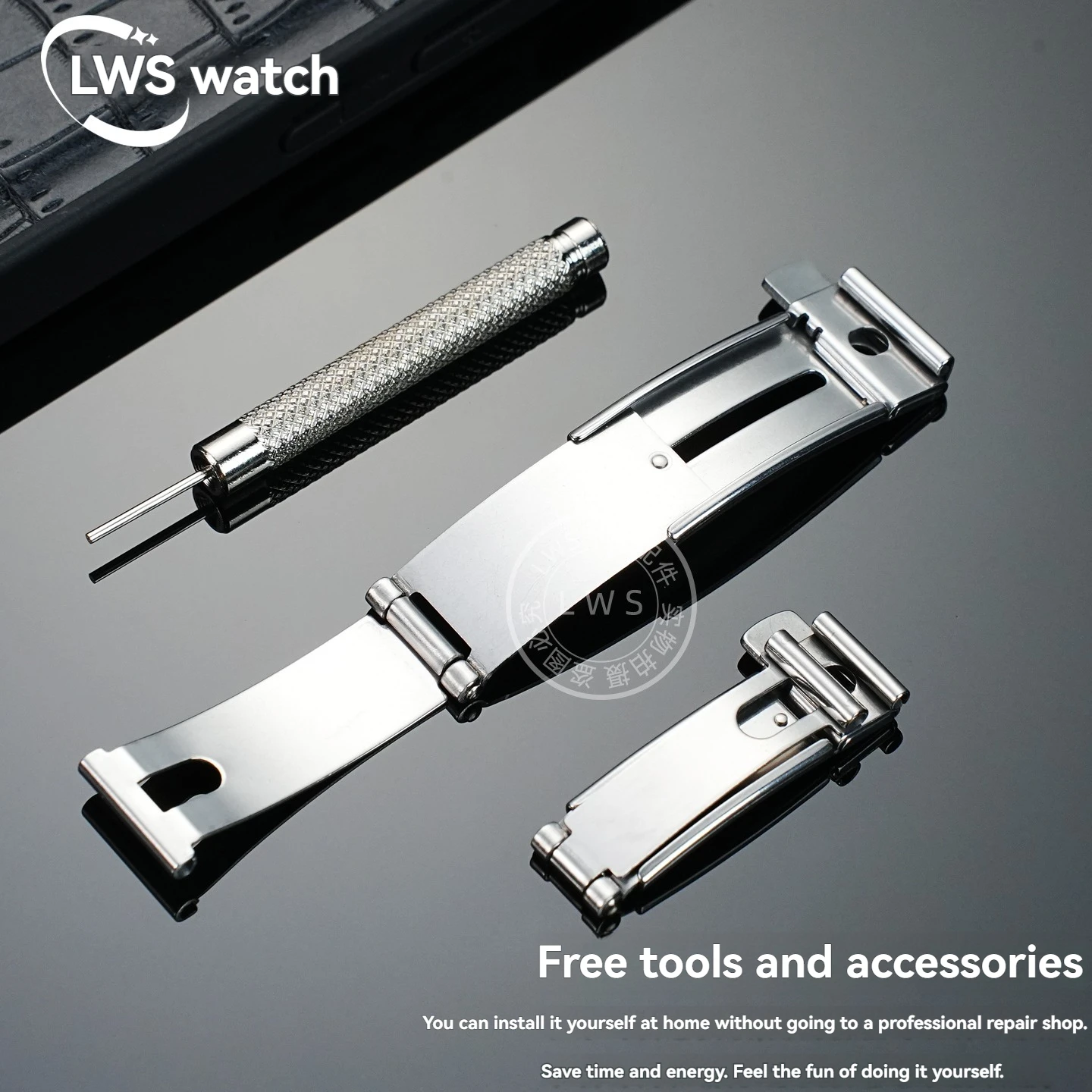 Elegant Butterfly Folding Watch Strap Clasp