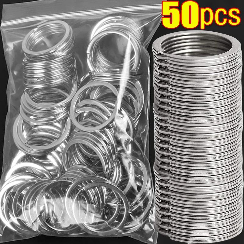 10x SILVER KEYRING SPLIT RING HOOPS Extra Large 50mm Round Metal - Foto 5