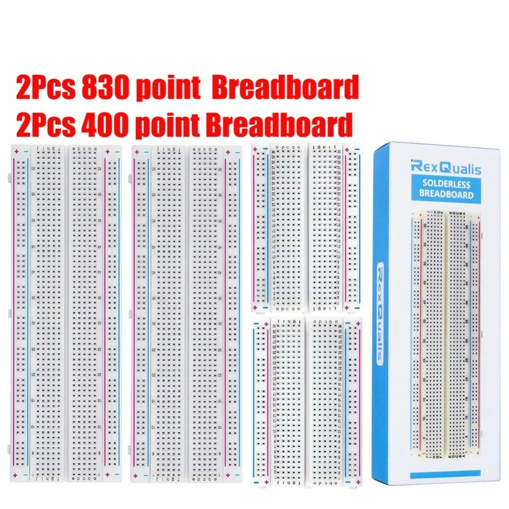 4 Pezzi Breadboard Includono 2 Pezzi 830/400 Punti Prototipo Senza Saldatura Pcb Point Prototipo Senza Saldatura Per Arduino Kit Fai Da Te
