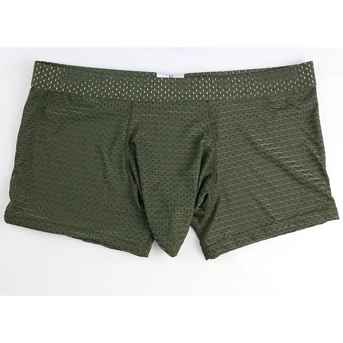 Men's Underwear Separated Mesh Trunk Boxers Breathable Penis Pouch Open Hole Underpant Lingerie Prolong Sex Time Improve Briefs
