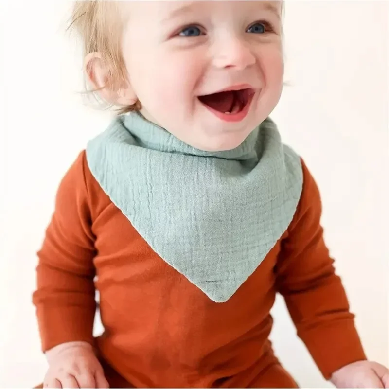 

New Six-layer Baby Cotton Crepe Drool Scarf Children's Scarf Gauze Bib Cute and Sweet Infant Gifts and Accessories