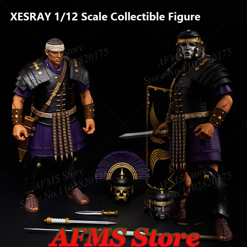 

XESRAY 1/12 Scale Collectibles Figure Honor Battle 6Inch Roman Guard Luxury Purple Limited Men Soldier Action Figure Model Toys
