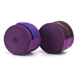Cotton Boxing Hand Wraps - 2 Rolls, 5M Sports Strap for Kickboxing and MMA Training (PURPLE)