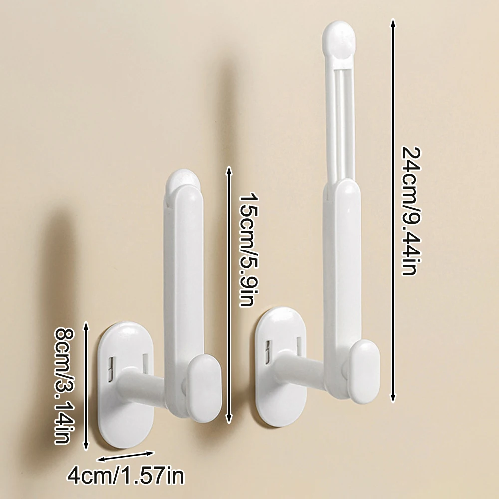 Hat Hook L-Shape Scalable Punch-Free Hook for Coats Hats Towels Clothes Kitchen Rack Roll Bathroom 1PC