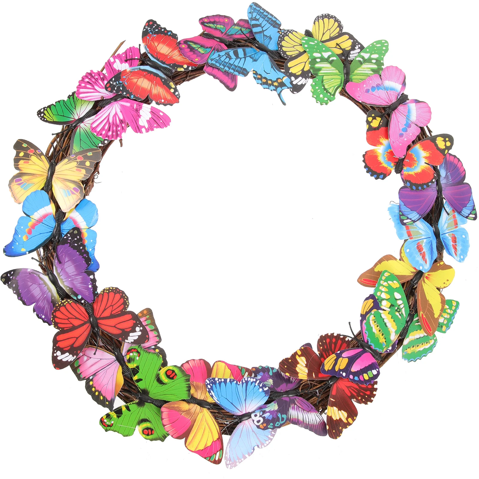 Garland Papillons Butterfly Wreaths Outdoor Wreathss for Front Home Decor Party Delicate Plastic Floral