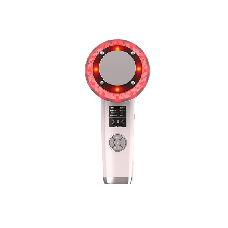 8 In 1  RF LED 치료 이온 바디 및 얼굴 사용 슬리밍 미화 기계, 가정용 미용 기기 건강 피부 탄력