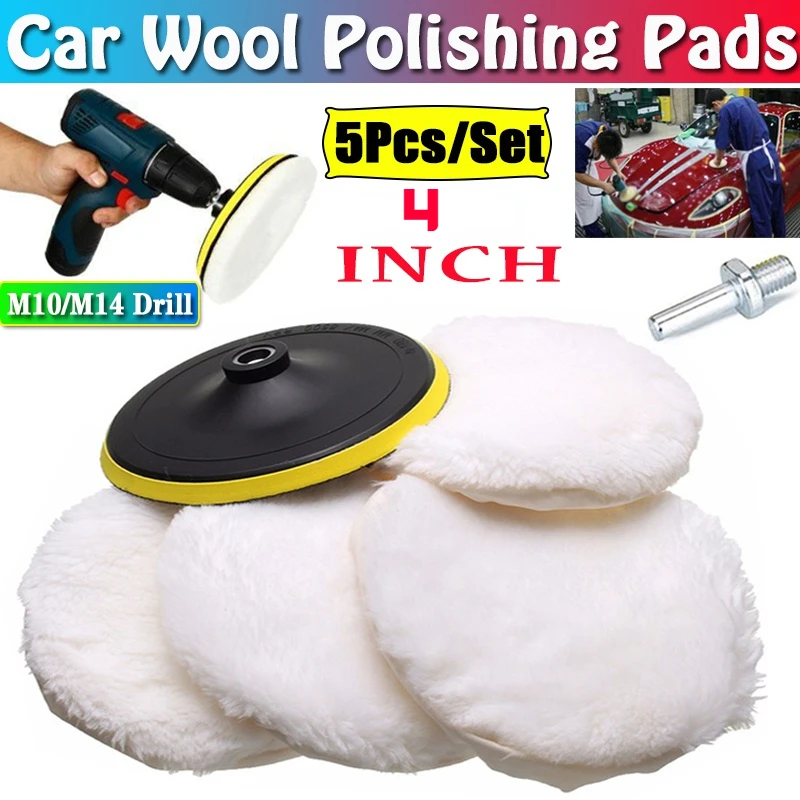 5PCSSet4inchCarPolishingWaxingBuffingWheelPadCarPolisherKit