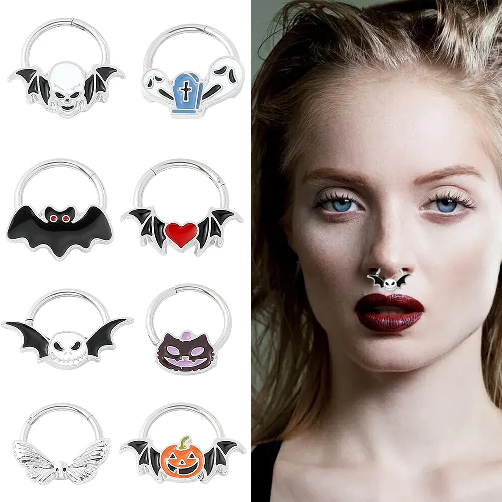 HalloweenHingedSegmentNoseRingWomenPiercingNoseEarringsWomen
