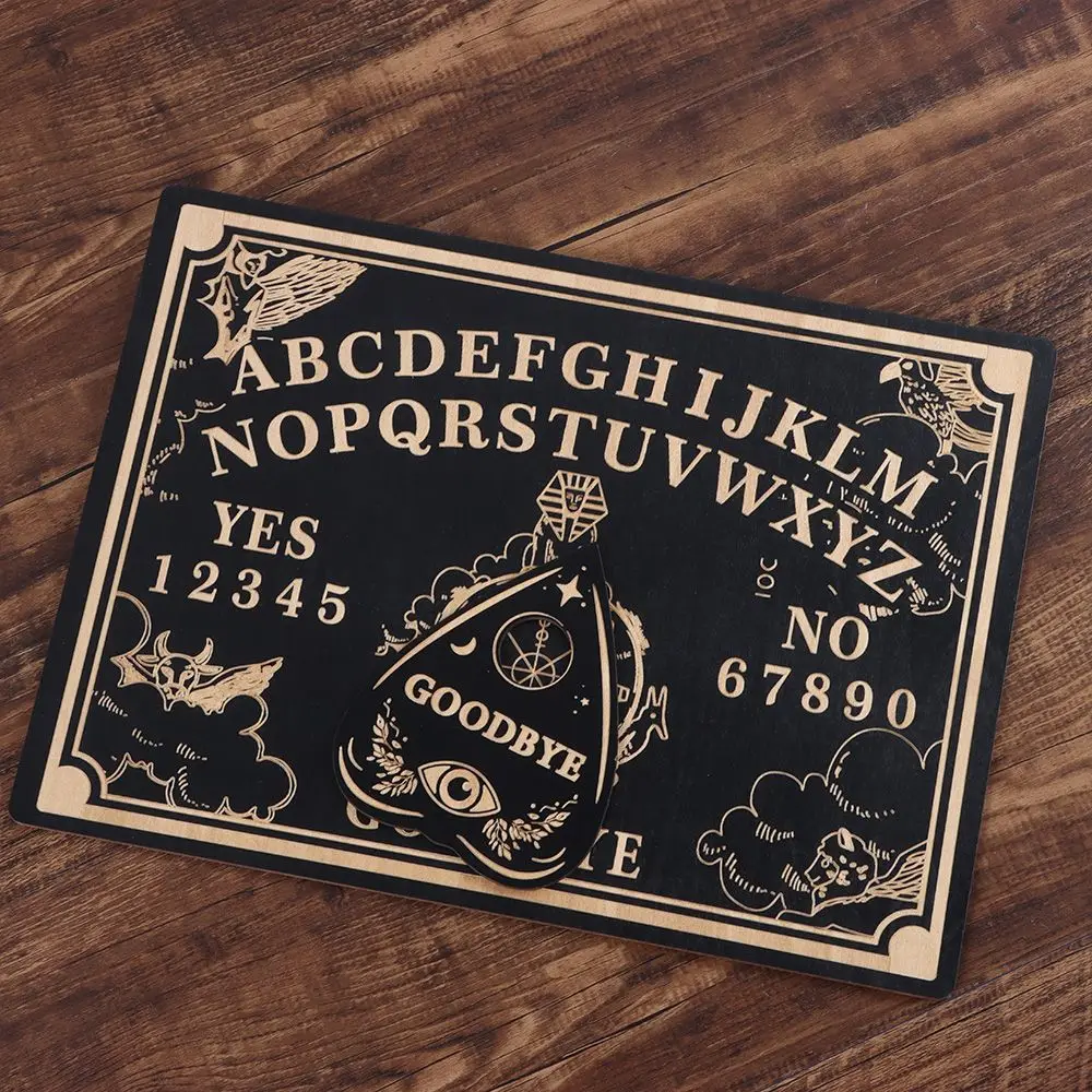 Pendulum Wall Art Home Decor Wall Sign Black Wooden Spirit Board Pendulum Dowsing Divination Board Set Wooden Carven