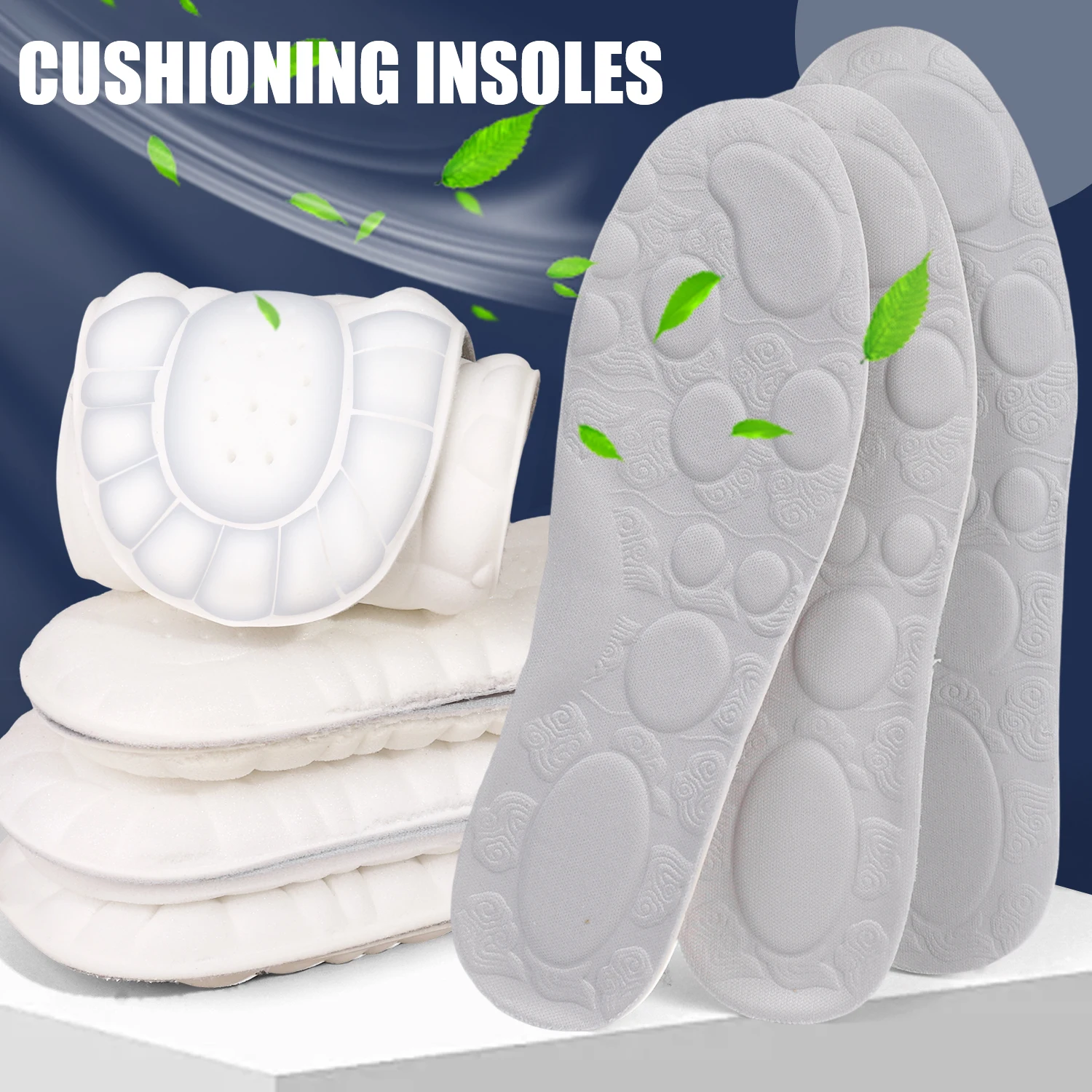 Breathable Orthotic Shoe Insoles Memory Foam Arch Support Sweat Absorbing Odor Control for Running Walking Sports Unisex Insoles