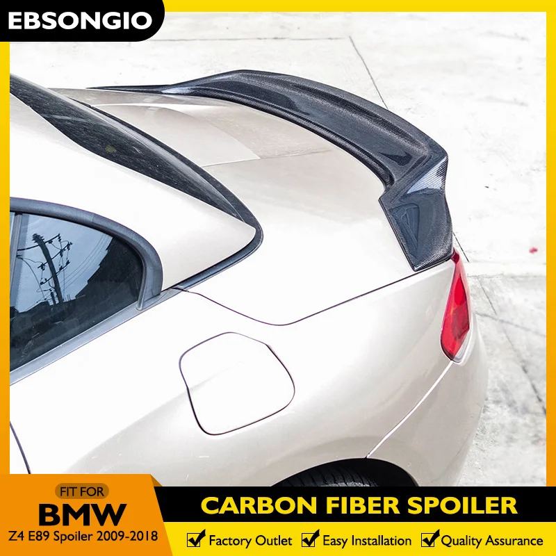 

R Style For BMW Z4 E89 Real Carbon Fiber Spoiler 2009-2018 Rear Boot Wing Spoiler Rear Roof Spoiler Wing Trunk Lip Boot Cover