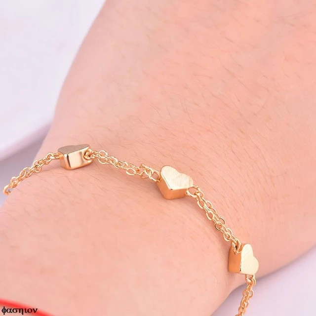 Buy quality 916 gold fancy heart shape loose ladies bracelet in Ahmedabad