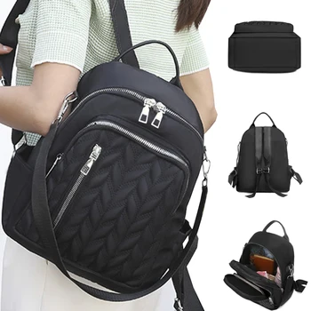Unisex square bag for men and women travel small backpack multiple pockets design simple student school bag 1