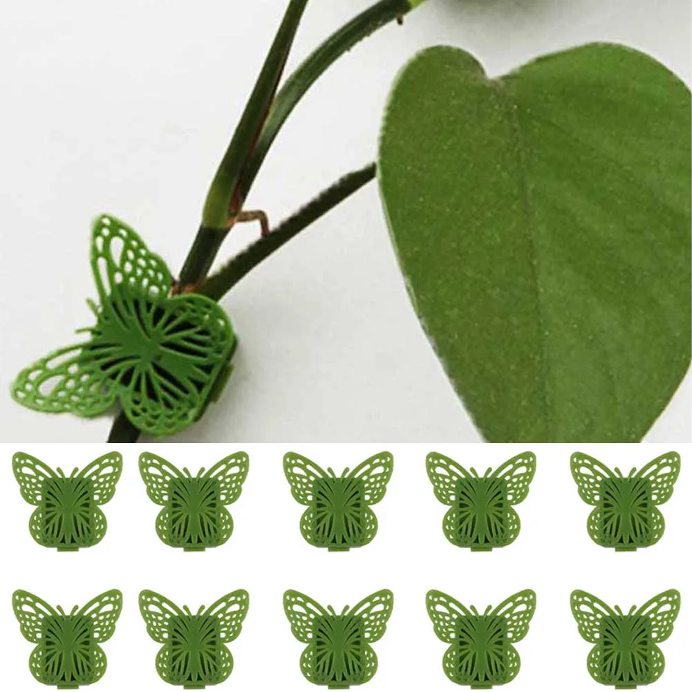 

10Pcs Orchid Stem Clip Plant Support Vine Plastic Clips Flower Grow Upright Branch Clamping Garden Plant Support Clips