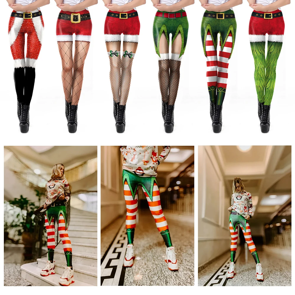 [You're My Secret] Leggings de noël extensibles pour femmes, Capri rayé, pantalon de Fitness imprimé, vêtements de Cosplay pour fête de noël
