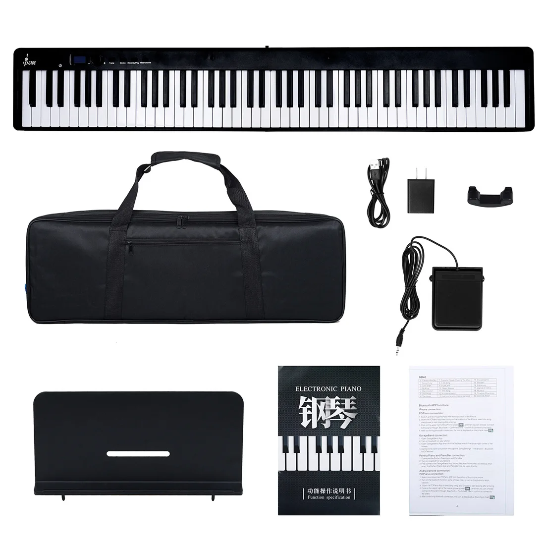 

88 Keys Portable Folding Electronic Piano with Dual Speaker and Bluetooth for Beginner Professional Electronic Music Piano new