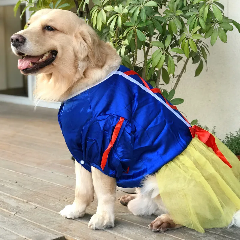 golden retriever in dress Yellow Mirror Dog Frock Wedding Dress– Designer Bridal Outfit for Pets XXL main image 0