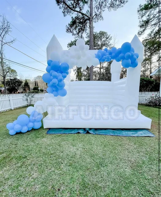 Outdoor Inflatable White Bounce House PVC Inflatable Bouncy Castle/Moon Bounce House/Bridal Bounce Wedding Bounce House White 6