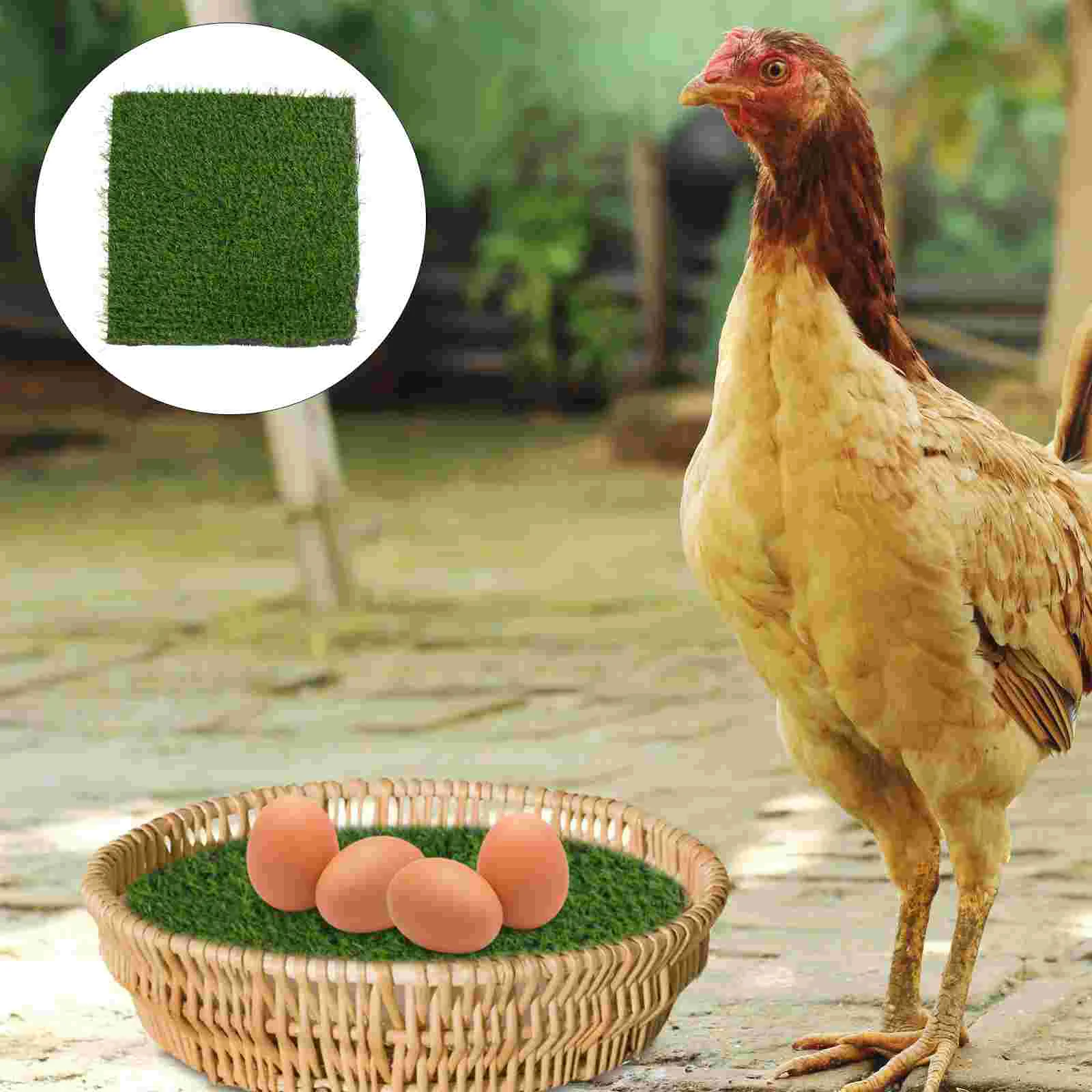 

Chicken Nesting Box Pads Washable Artificial Grass Rugs Fake Grass Mats Chicken Nesting Box Chicken Laying Box Straw Mat