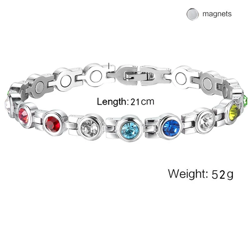 26Style Luxury Inlaid Cubic Zirconia Bracelet Healthy Therapy Energy Bracelets for Women Magnetic Weight Loss Rhinestone Jewelry