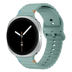Enhanced Silicone Sport Band with Hollow Case - Premium Accessories Bracelet - Galaxy watch 8 44mm (Pine needle green)