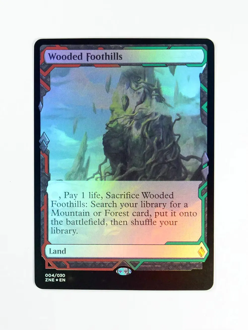 Foil Basic lands sets ZNE TCG Magical Cards Game Proxy Playing Cards wooded foothills Board Game Trading Proxy board games game cards playing cards collectible cards