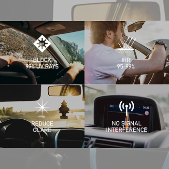 50cm x 3/10m غطاء تظليل نافذة السيارة الخصوصية المضادة للتبدو رقائق الفينيل ملصقات شمسي للنوافذ واقي زجاج ظل أشعة الشمس فيلم نوافذ سمم حماية لاصق فينيل من UV - Image 3