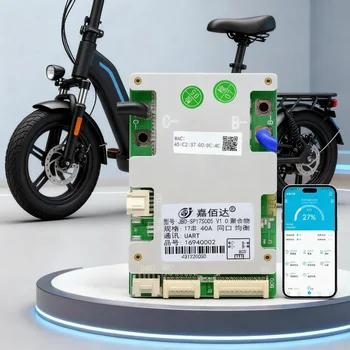 JBD BMS Intelligente Integrato con BT per Pacchi Batterie LiFePO4 3.2V e Li-ion 3.7V (10S-17S 36V 48V) con UART