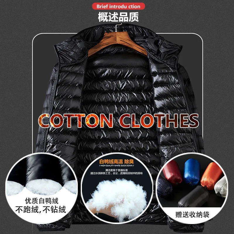 New Arrivasl Men's Ultra Lightweight Packable Down Jacket Autumn Spring Winter Water and Wind-Resistant Breathable Coat