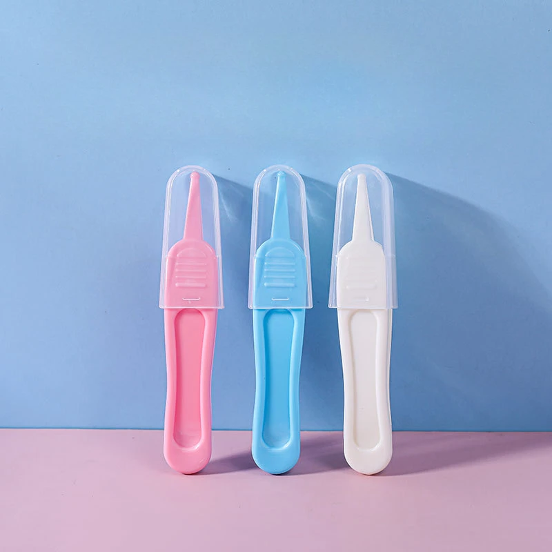 Three-piece Baby Daily Care Clean Safe Nostril Solid Color Small Tweezers Round Head Clip